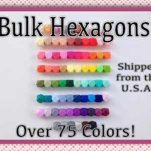 50 Bulk 17mm HEXAGON Silicone Beads, 50 17mm Hexagon Silicone Beads Wholesale Silicone Beads, Silicone Loose Beads