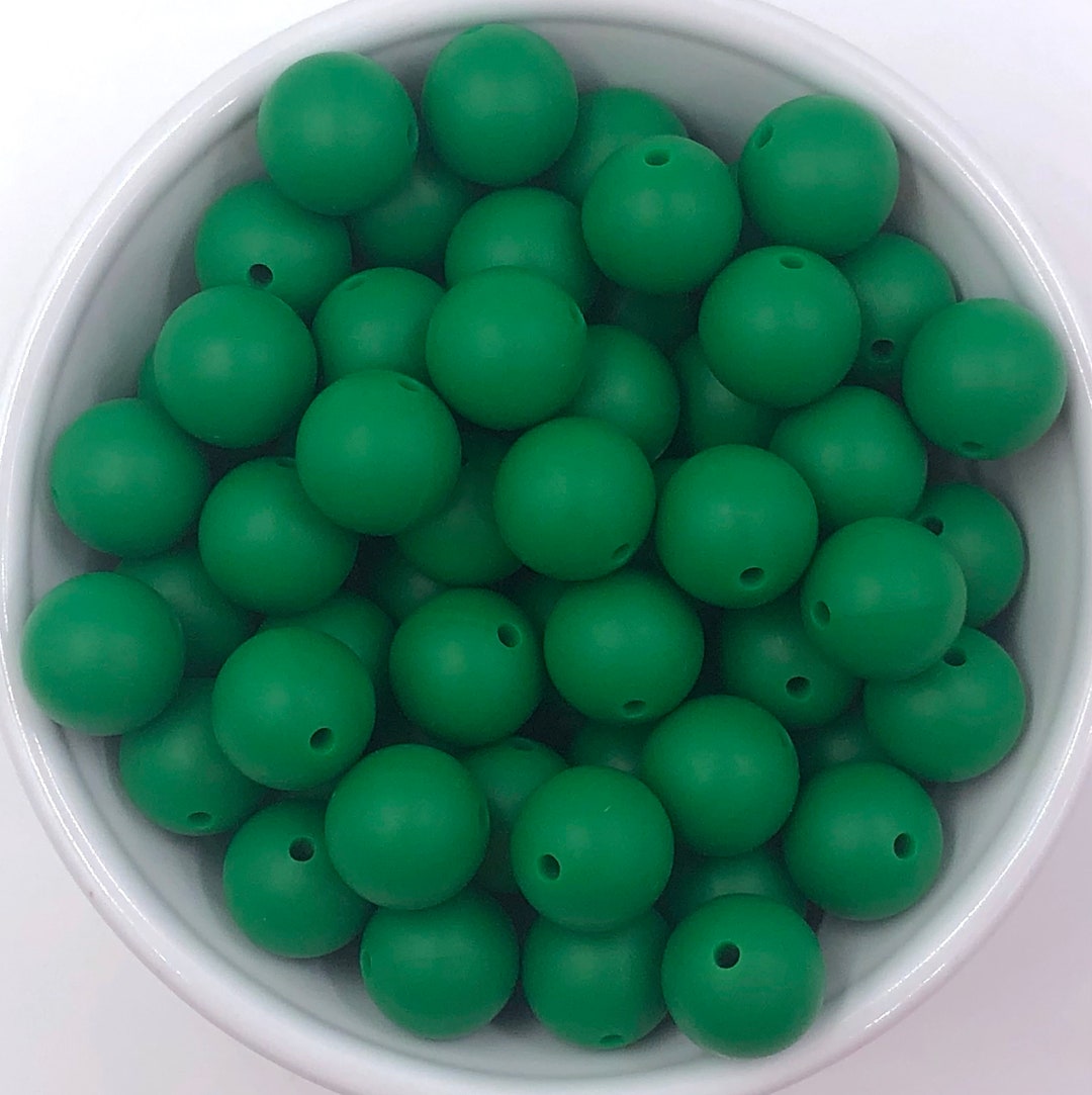 15mm Jungle Green Silicone Beads, Silicone Beads, Silicone Beads