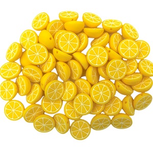 Lemon Slice Silicone Focal Beads,  Lemon Shaped Silicone Beads,  Silicone Beads,  Silicone Loose Beads, Wholesale Silicone