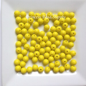 9mm Lemon Yellow Silicone Beads