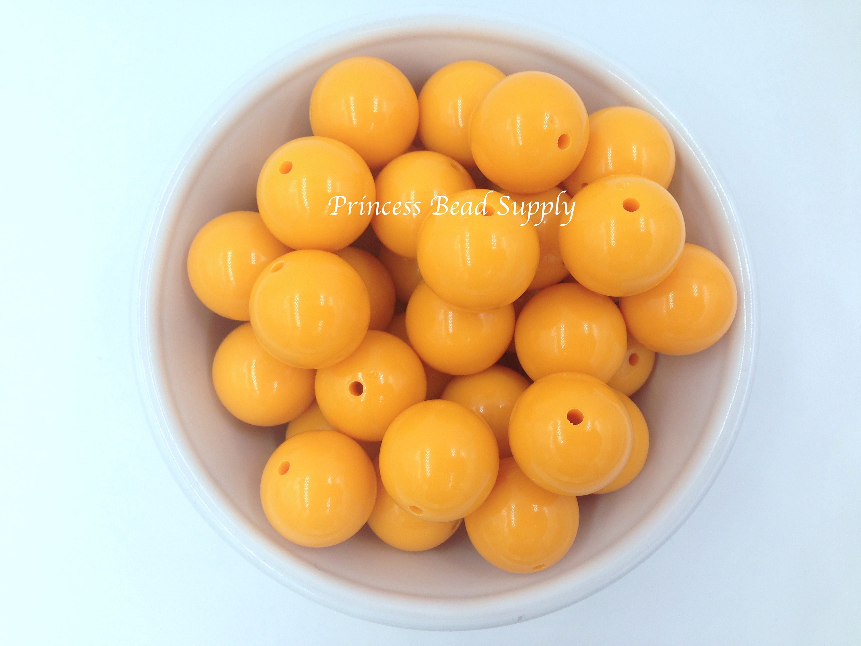 20mm Bright Mustard Yellow Solid Chunky Beads Set of 10 Etsy
