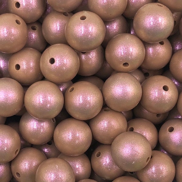 15mm Caramel Brown OPAL Silicone Beads,  Opal Silicone Beads,  Iridescent Silicone Beads,  Glitter Silicone Beads, Silicone Beads