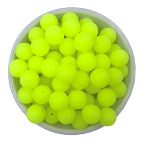12mm Neon Yellow Glow in the Dark Silicone Beads