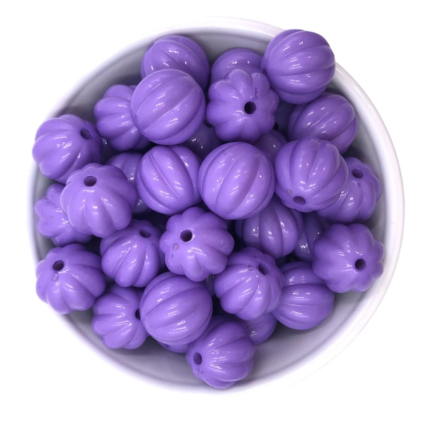20mm Light Purple Pumpkin Solid Beads, 20mm Chunky Beads,  Acrylic Beads, Pumpkin Shaped Beads, Big Beads