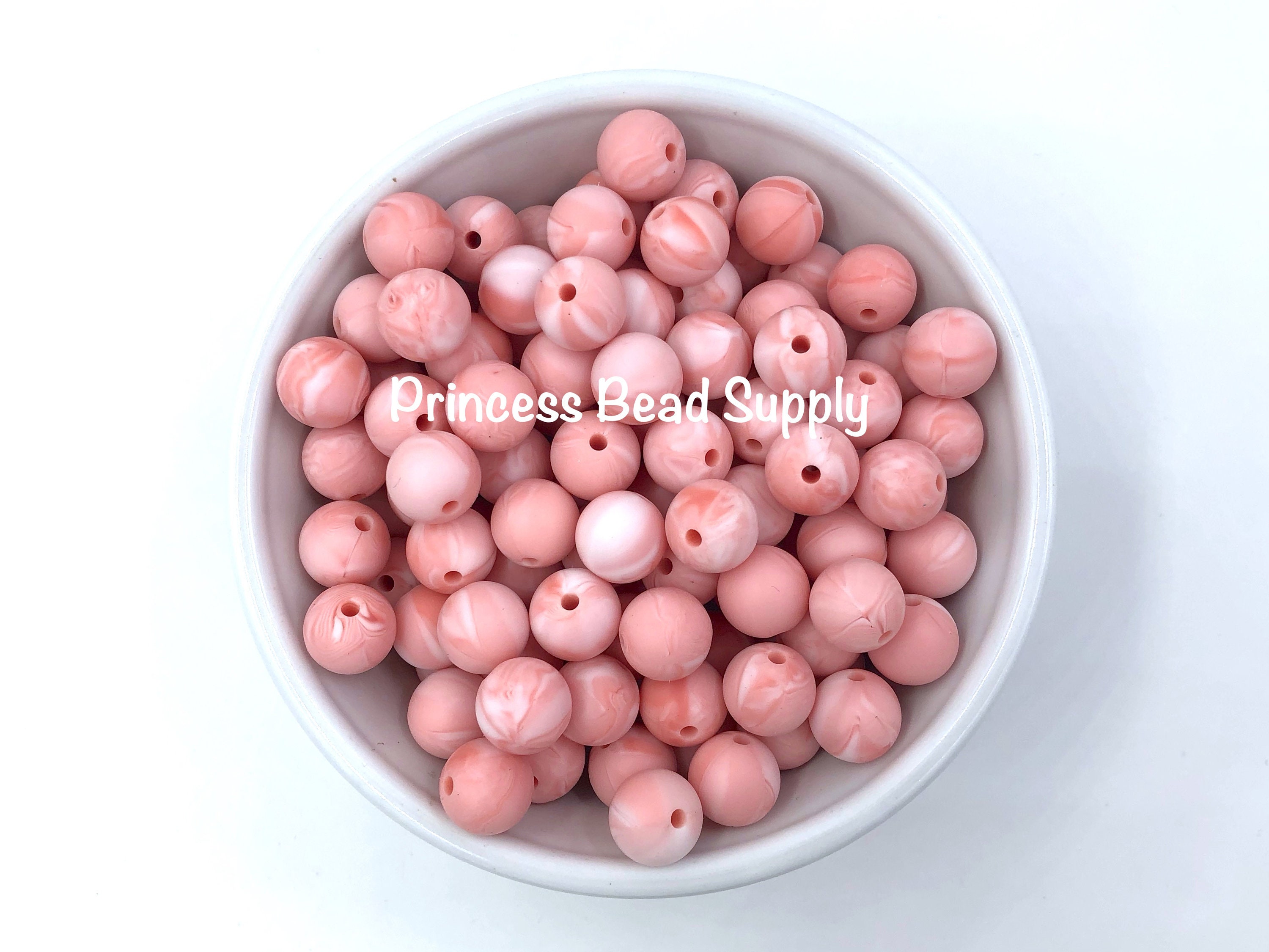 12mm Marble Strawberry Ice Silicone Beads, 100% Food Grade Silicone Beads,  BPA Free Beads, Sensory Beads, Silicone Loose Beads