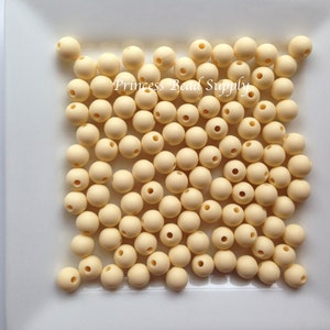 9mm Vanilla Silicone Beads