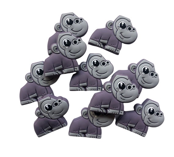 Purple Gorilla Silicone Beads, Gorilla Silicone Beads, Gorilla