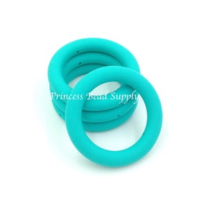 65mm Turquoise Silicone Ring With Holes,  65mm Round Circle Silicone Donut Pendant, Silicone Donut Ring, Silicone Pendant