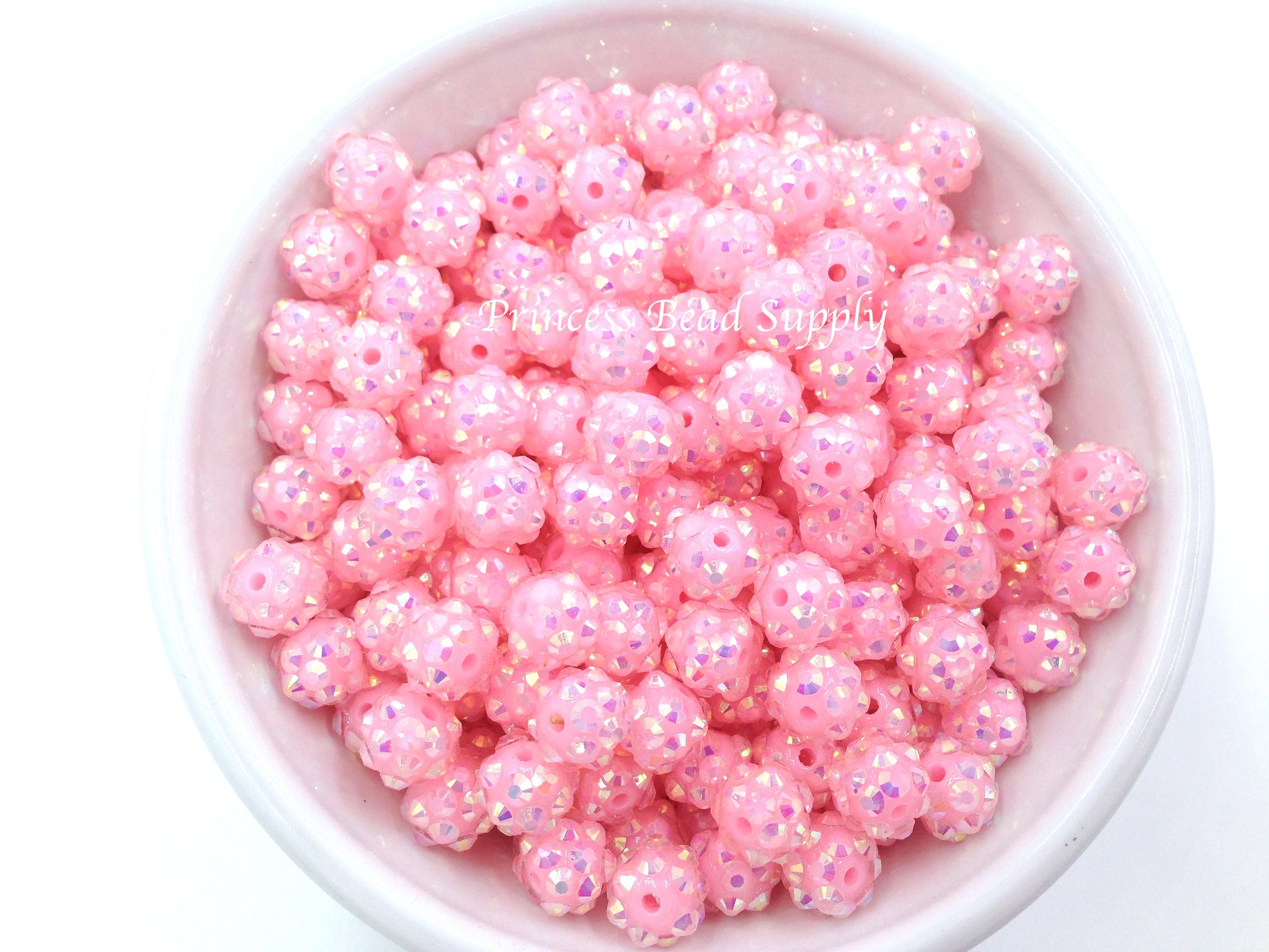 10mm Light Pink Rhinestone Beads Set of 10 20 or 50 10mm Etsy