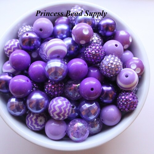 20mm Chunky Bulk Beads Shades of Purple Bulk Bead Mix Etsy