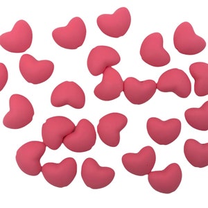 20mm Perfectly Pink Heart Silicone Beads, 100% Food Grade Silicone Beads