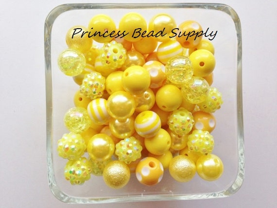 15mm Yellow Silicone Beads, Silicone Beads in Bulk, 15mm Silicone Bubblegum  Beads, Chunky Beads 