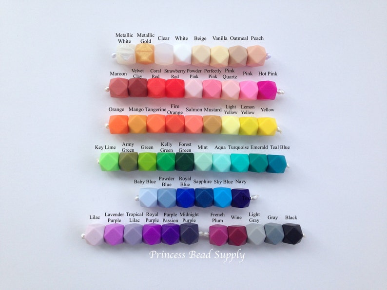 500 14mm Mini Hexagon Silicone Beads Wholesale Silicone Beads Loose Beads Sensory Beads 500 Bulk MINI HEXAGON Silicone Teething Beads