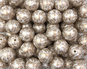 20mm Gold Leopard Acrylic Beads