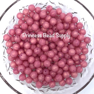 9mm Metallic Rose Silicone Beads