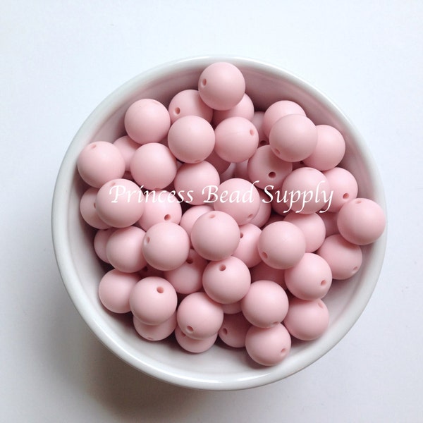 15mm Powder Pink Silicone Beads, Silicone Beads,  Silicone Beads Wholesale