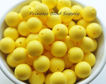 15mm Yellow Silicone Beads