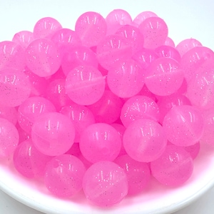 Cuentas de silicona de gelatina rosa brillante de 15 mm