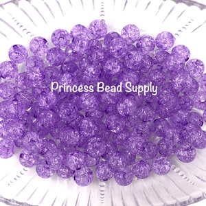 10mm Purple Crackle Beads, 50 Purple Crackle Beads,  10mm Mini Chunky Beads, 10mm Beads, 10mm Crackle Beads,  Acrylic Beads