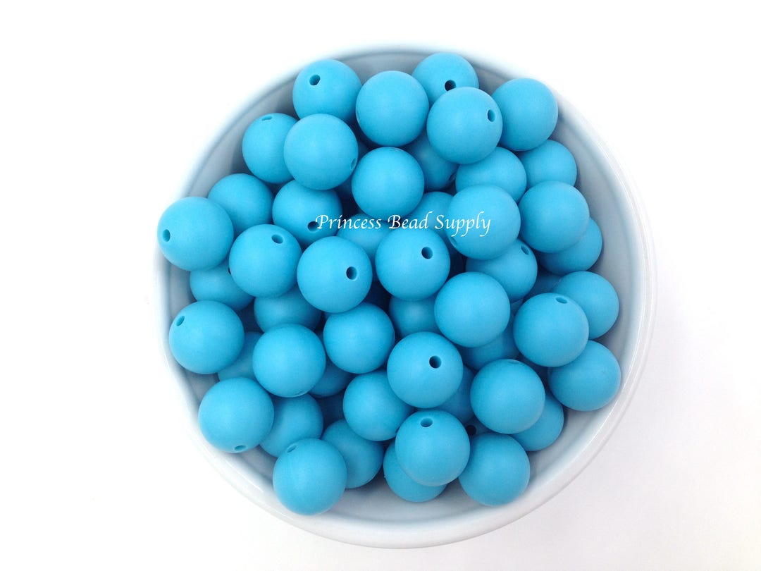 15mm Island Blue Silicone Beads, Silicone Beads, Silicone Beads