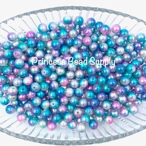 8mm Ombre Pearls Beads, Ombre Pearls, 8mm Magic Pearls, 8mm Mini Chunky Beads,  8mm Beads, 8mm Faux Pearls