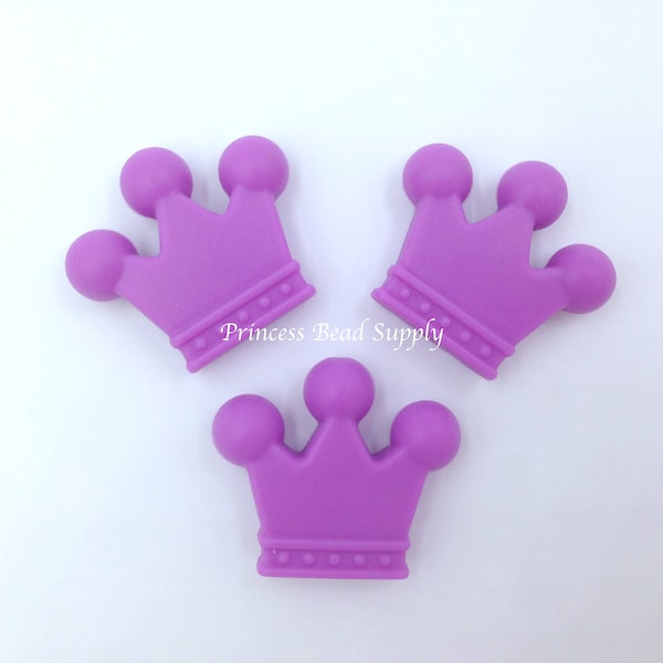 Silicone Beads, Lavender Purple Crown Shaped Silicone Beads, Crown Silicone Beads,  Silicone Beads,