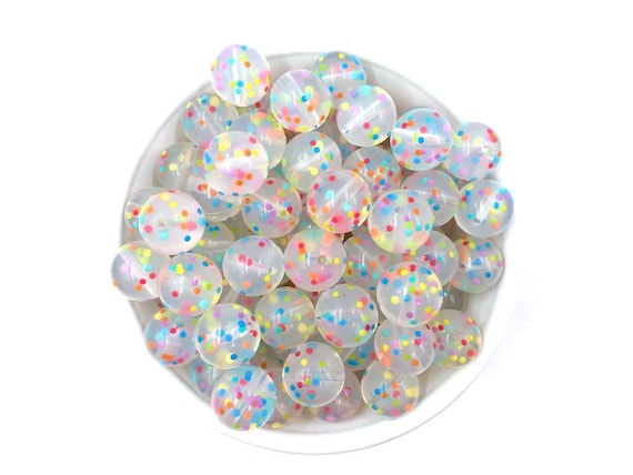 Confetti Silicone Beads, 15mm Confetti Silicone Beads, Multi-colored  Silicone Beads, Glitter Silicone Beads, Silicone Beads 