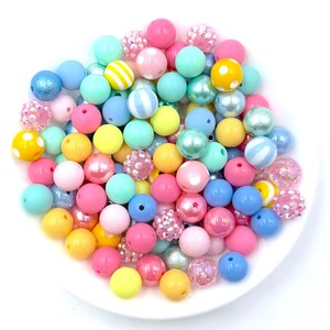Bright Pastel Easter Mix 100 12mm Bulk Beads, 12mm Spring Bulk Bead Mix,  Easter Bunny Bead Mix, 12mm Mini Chunky Beads