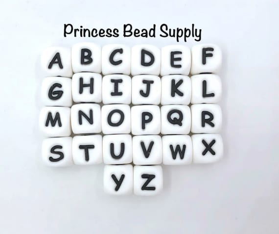 12mm Silicone Alphabet Letter Beads