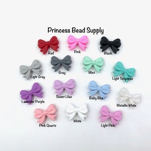 Silicone Bow Focal Beads, Bow Beads, Shaped Silicone Beads, Silicone Beads, Wholesale Silicone Beads image 2