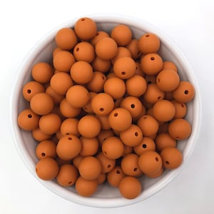 12mm Harvest Orange Silicone Beads