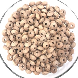 Natural BEECH Wood Lentil Saucer Beads