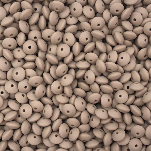 Sandstone Saucer Silicone Beads, Silicone Beads, Silicone Lentil Beads