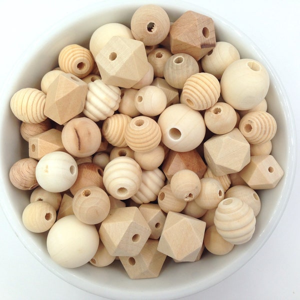 SALE Natural Wood Bead Mix  *****LESS Than PERFECT*****