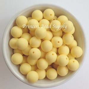 15mm Cream Yellow Silicone Beads, Silicone Beads,  Silicone Beads Wholesale