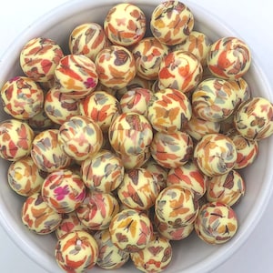 15mm Butterfly Print Silicone Beads, Butterfly Printed Silicone Beads, Print Silicone Beads, Silicone Beads