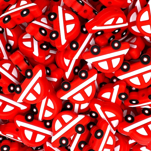Cuentas focales de silicona para coche rojo