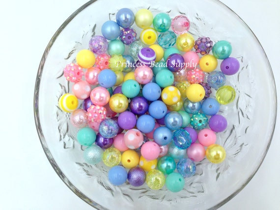 Spring Mix 100 12mm Chunky Bulk Beads, 12mm Bulk Bead Mix, 12mm