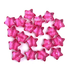 27mm Hot Pink Star Chunky Beads, Pink Star Beads, Star Beads, Star Chunky Beads,   Beads,  Acrylic Beads