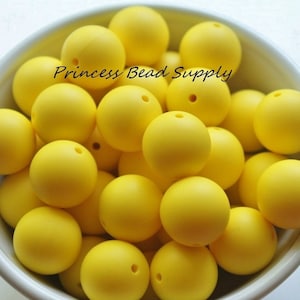 19mm Yellow Silicone Beads
