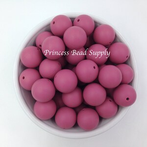 19mm Plum Rose Silicone Beads