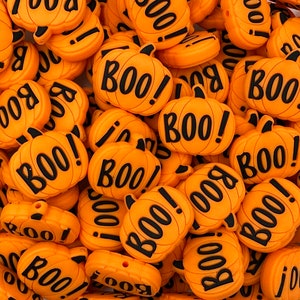 BOO!  Pumpkin Silicone Focal Beads
