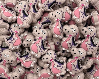 Purple Dinosaur Silicone Focal Beads