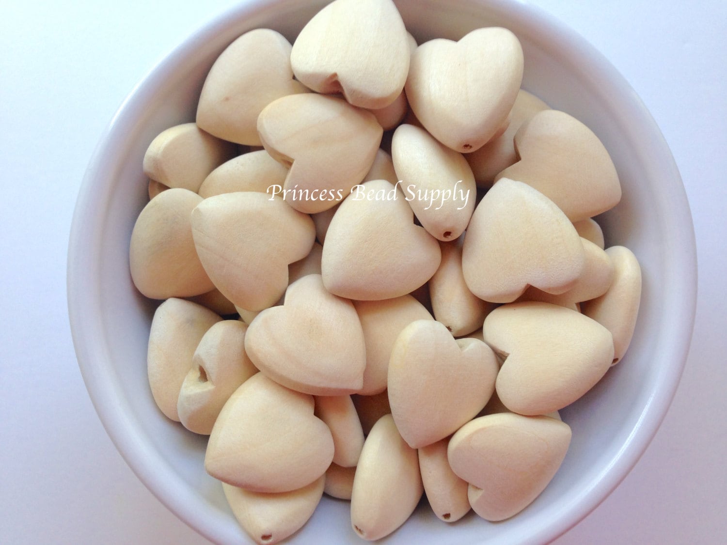 21mm Natural Wood Heart Beads,  Natural Unfinished Wood Beads,  Natural Wooden Beads