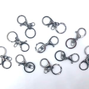 30mm Gunmetal Swivel Key Ring and Clip, Keyring,  Lobster Clasp Swivel Key Chain, Key Ring, Keychain and Clip