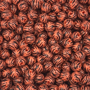 12mm Orange Tiger Acrylic Beads