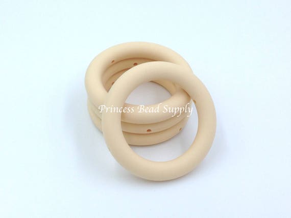 65mm Beige Silicone Ring With Holes, 65mm Round Circle Silicone Donut  Pendant, Silicone Donut Ring, Silicone Pendant 