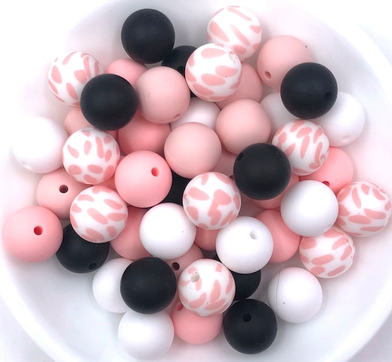 Pink Cow Silicone Bead Mix, 50 or 100 BULK Round Silicone Beads, Bulk Mix  of Silicone Beads, Wholesale Silicone Beads - Etsy