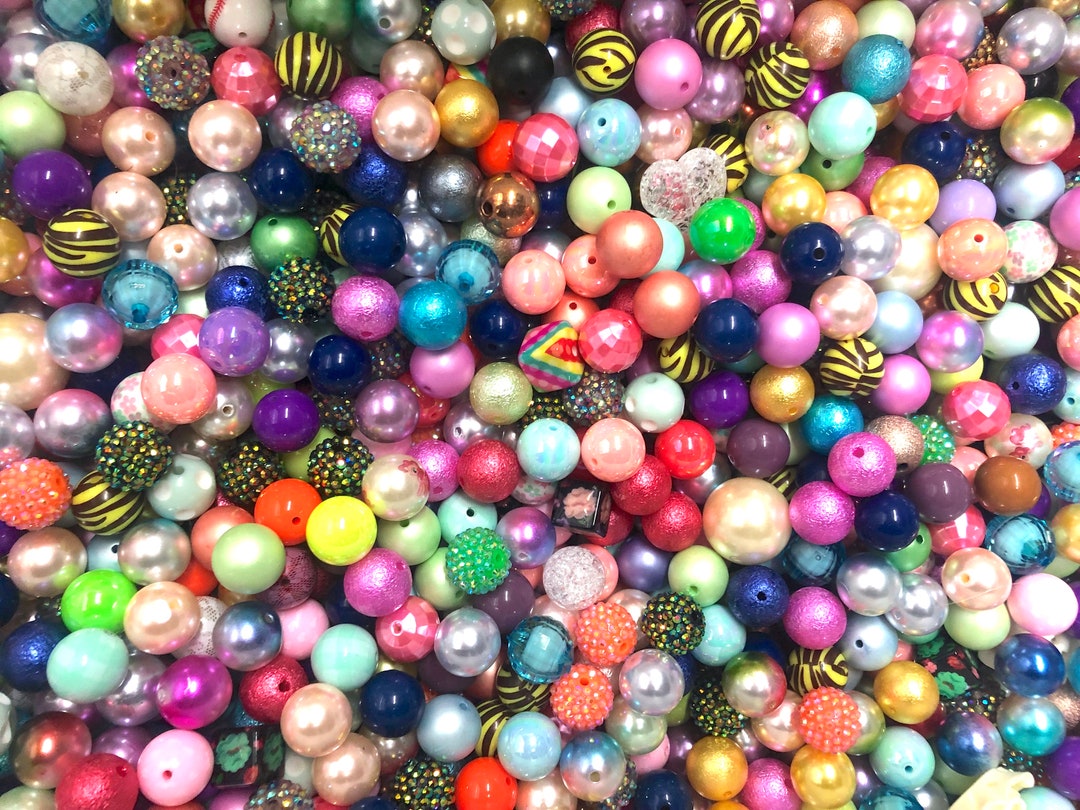 SALE 50 Chunky Beads, Grab Bag of Chunky Beads, 20mm Chunky Bulk Beads