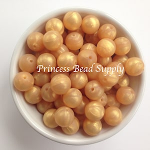 15mm Metallic Gold Silicone Beads